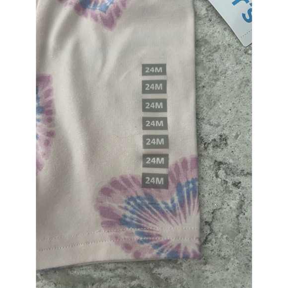 Carter's Set Of 2 Toddler Girls Bike Shorts- Tie-Dye Heart & Lemon Prints - 24 M - Picture 7 of 8
